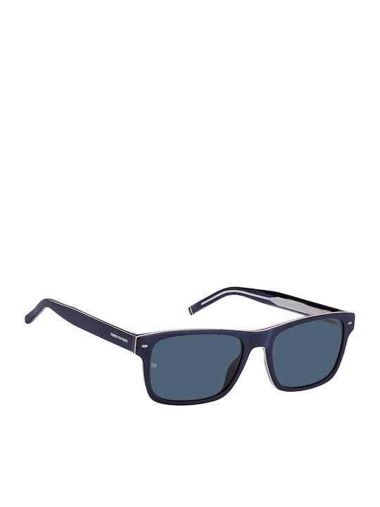 Tommy Hilfiger Men's Sunglasses with Blue Horn-Rimmed Frame and Blue Lens TH1794/S PJP/KU