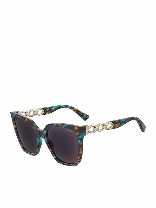 Moschino Women's Sunglasses with Multicolour Plastic Frame and Purple Lens MOS098/S X8Q/UR