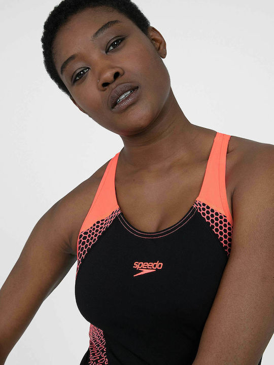 Fit Laneback Athletic One-Piece Swimsuit Black