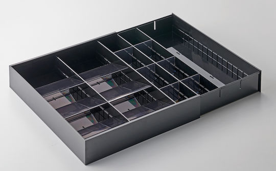 Yamazaki Tăvi Pentru Tacâmuri De Sertar Tower Rabătabilă Din Plastic 47.5x35x5.5cm Neagră