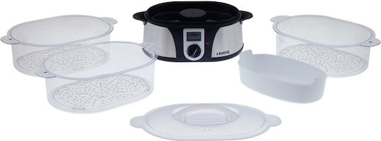 HKoenig Food Steamer with 3 Steaming Decks 12lt