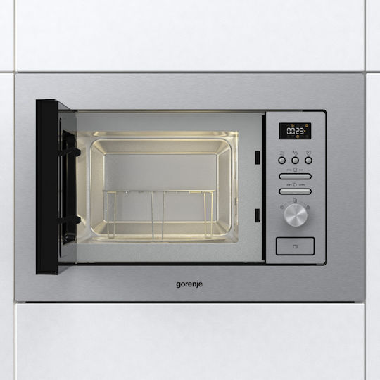 Gorenje BMI201AG1X Εντοιχιζόμενος Φούρνος Μικροκυμάτων με Grill 20lt Inox