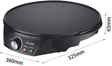 Hoomei Креп машина 30см Черен 1200W