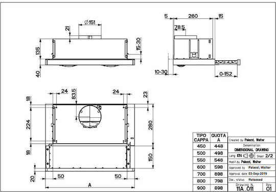 Faber FLEXA NG HIP AM/X A60 Συρόμενος Απορροφητήρας 60cm Inox