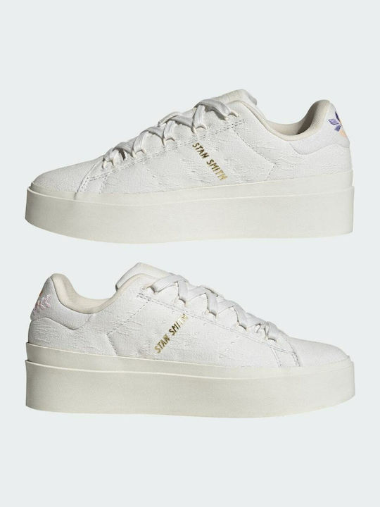 Stan Smith Bonega Damen Flatforms Sneakers Crystal White / Worn White / Off White