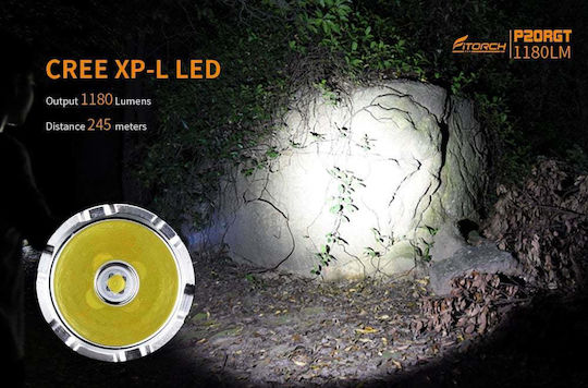 Fitorch Rechargeable Flashlight LED IPX8 with Maximum Brightness 1180lm P20RGT Black