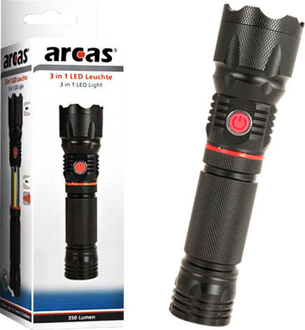 Arcas Φακός LED IPX4 Διπλής Λειτουργίας με Μέγιστη Φωτεινότητα 350lm