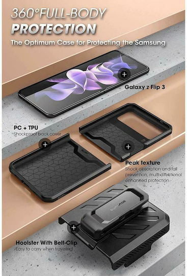 Supcase Unicorn Beetle Pro 360 Vollschutz Kunststoff Schwarz (Galaxy Z Flip3 5G)