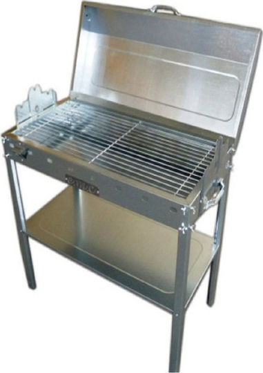 Pitsilos Galvanized Charcoal Grill with Lid 55cmx40cm