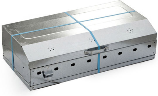 Pitsilos Galvanized Charcoal Grill with Lid 55cmx40cm