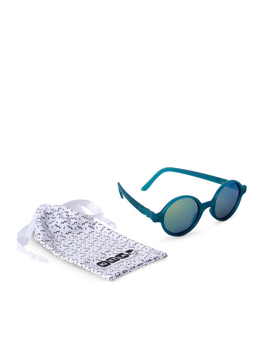 KiETLA Rozz Unbreakable Round Kids Sunglasses Peacock Green for 6-9 Years