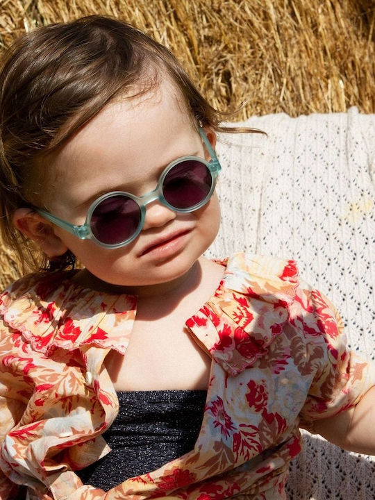 KiETLA Woam Round Kids Sunglasses Blue Sky for 4-6 Years