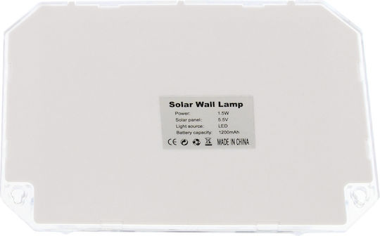 GDPLUS Επιτοίχιο Ηλιακό Φωτιστικό 1.5W 135lm Ψυχρό Λευκό 6500K με Αισθητήρα Κίνησης και Φωτοκύτταρο IP65 15x11x5.5εκ.