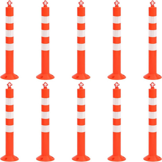 vidaXL Traffic Columns Orange H75cm x L10m 10pcs