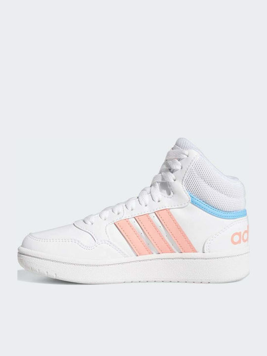 Hoops Hoops Mid 3.0 K Kids Sports Shoes Basketball with Laces Cloud White / Acid Red / Sky Rush