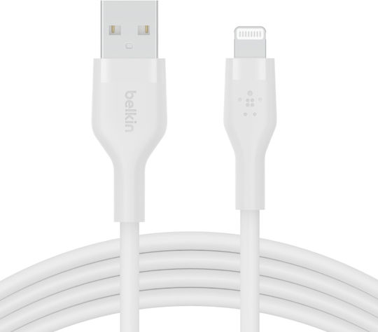Belkin BoostCharge Flex USB to Lightning Cable Λευκό 2m (CAA008BT2MWH)