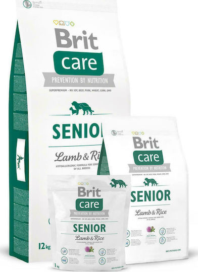 Brit Care Senior 12kg Trockenfutter ohne Getreide für ältere Hunde mit Lamm und Reis
