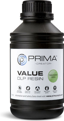 PrimaCreator Value UV Water Washable Resin for 3D Printer Transparent Green 500ml (PV-RESIN-B405-0500-TG)