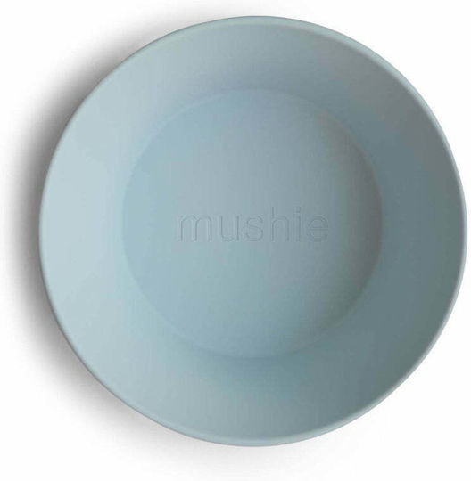 Mushie Baby Food Bowl Dinner made of Plastic Blue 2pcs