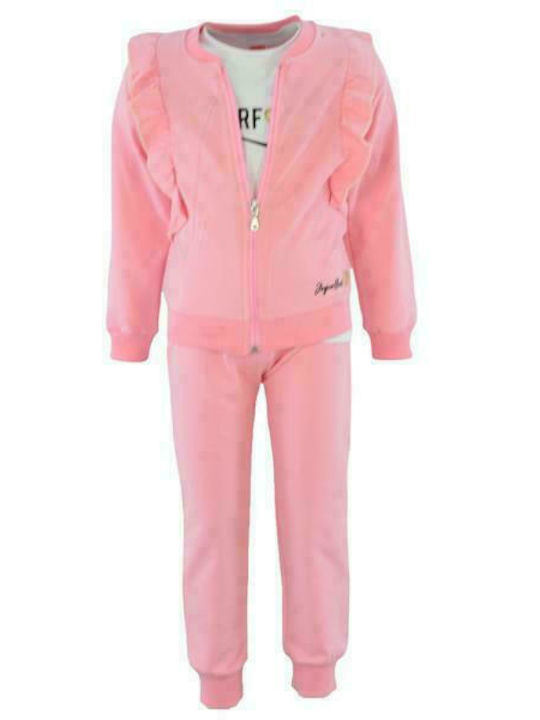 Joyce Kids Sweatpants Set Pink 3pcs