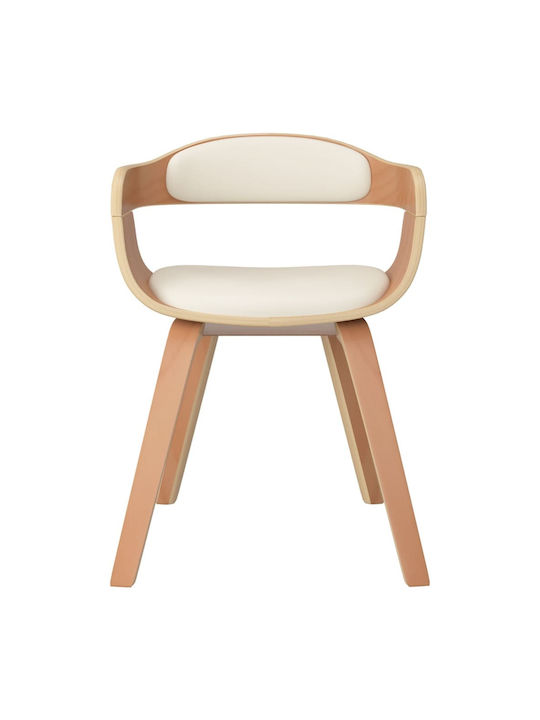 Dining Room Wooden Armchair Coffee / Cream 49x51x70cm