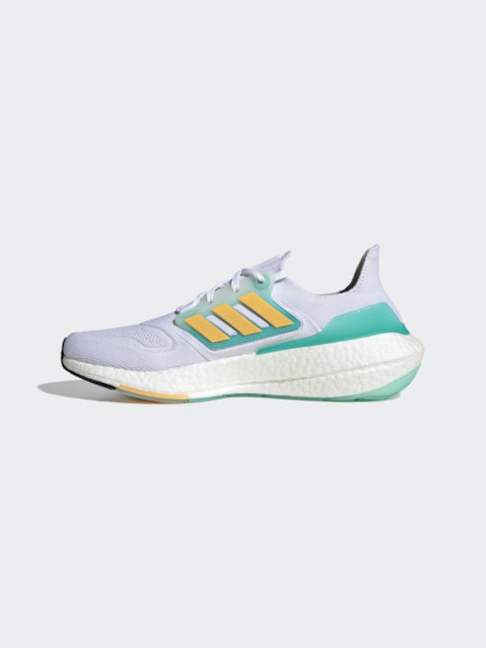 Adidas Ultraboost 22 Ανδρικά Αθλητικά Παπούτσια Running Cloud White / Flash Orange / Mint Rush