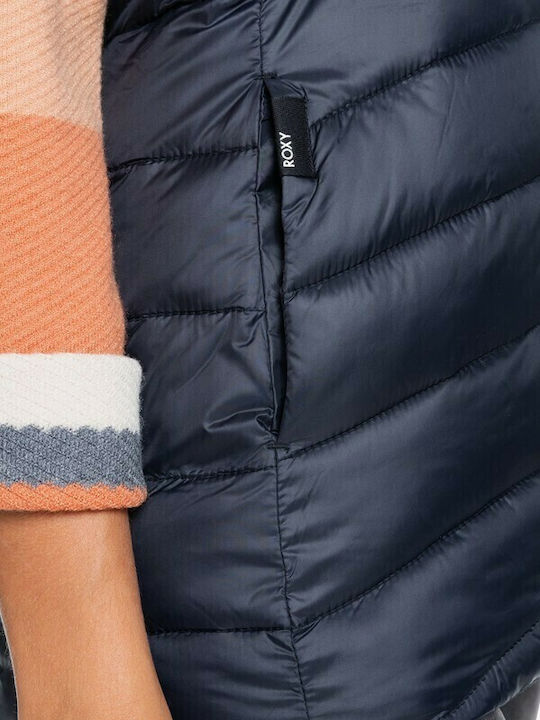 Kurz Damen Ärmellos Puffer Jacke Anthracite