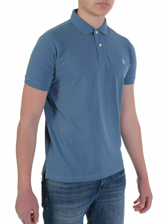 Institutional Polo Short Sleeve Blue T-Shirt