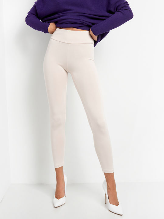 Toi&Moi Colanti de femei Cropped Colanti Talie inalta Ivory