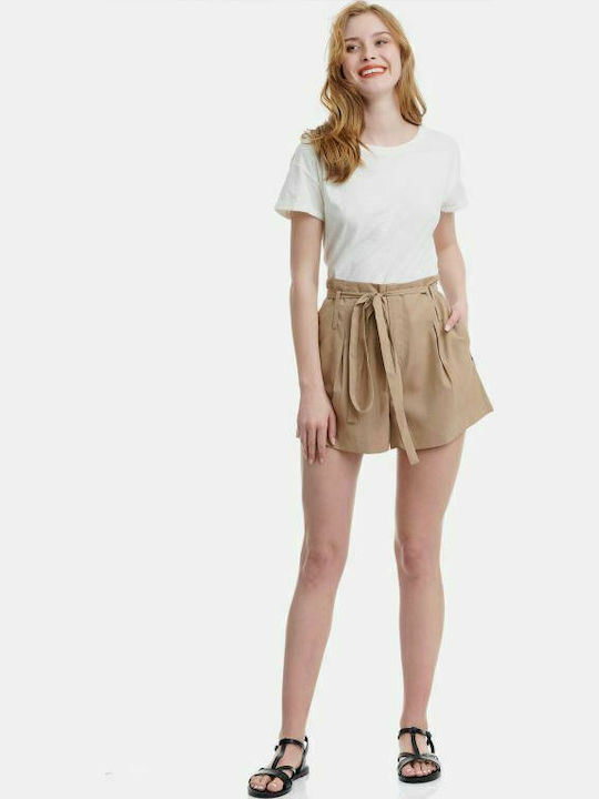 Femei Talie înaltă Pantaloni scurți Bej