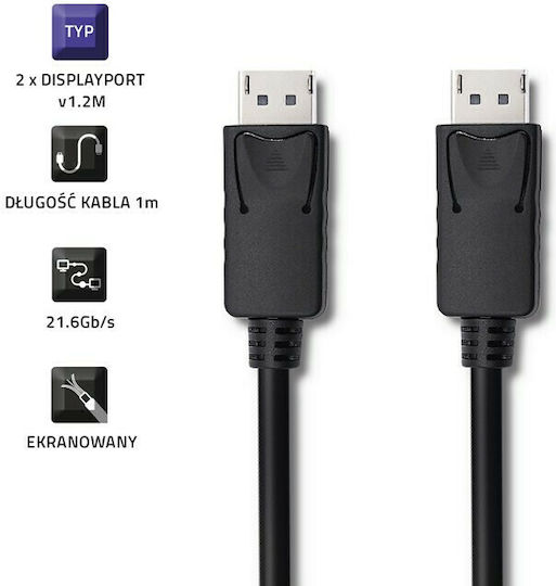 Qoltec Kabel DisplayPort-Stecker - DisplayPort-Stecker 2m Schwarz (50373)