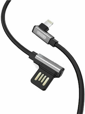 Ezra DC09-IP Winkel (90°) / Geflochten USB-A zu Lightning Kabel Schwarz 1.2m (DC09-IP)