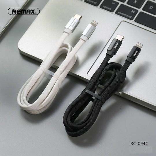 Remax Kerolla RC-094i Geflochten / Flach USB-A zu Lightning Kabel Schwarz 2m (14944)