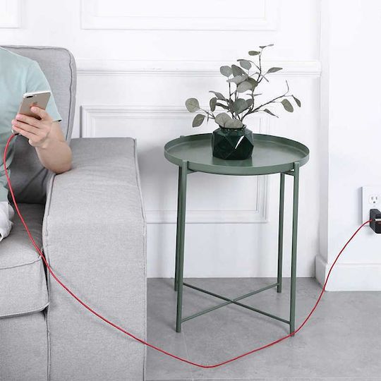 Aukey CB-AL01 Unghi (90°) / Braided USB-A la Cablu Lightning Roșu 2m