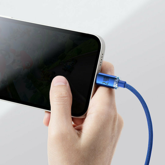 Baseus Crystal Shine Плетена USB-A към Lightning кабел Син 1.2м (CAJY000003)