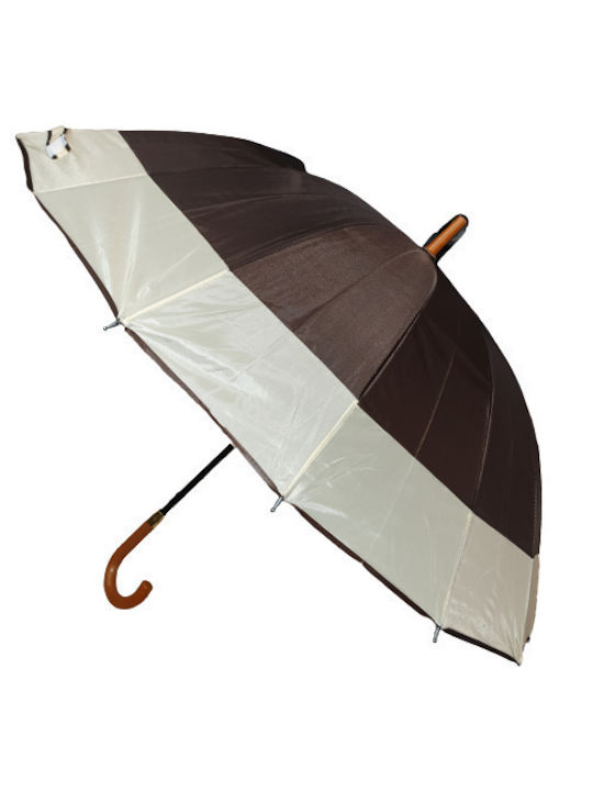 Keskor Automat Umbrelă de ploaie cu baston de mers pe jos Maro
