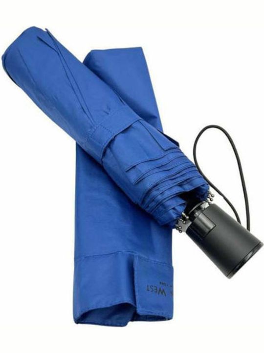 Kevin West Windproof Automatic Umbrella Compact Blue