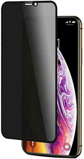 Privacy Full Face Tempered Glass Negru (iPhone 12 / 12 Pro)