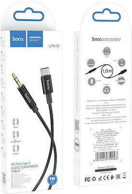 Hoco UPA19 Braided USB 2.0 Cable USB-C male - 3.5mm male Μαύρο 1m