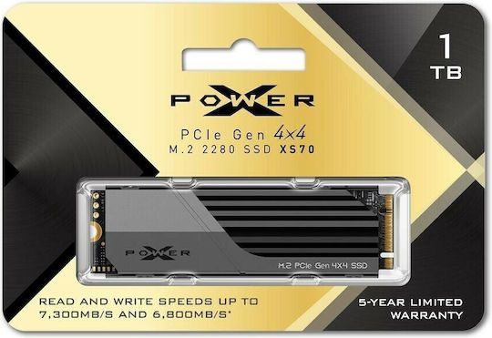 Silicon Power XS70 SSD 1TB τύπου M.2 με σύνδεση PCI Express 4.0 και Ψύκτρα (PS5 Compatible) SP01KGBP44XS7005