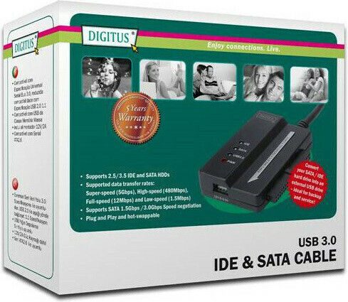 Digitus DA-70325 USB 3.0 IDE and SATA Cable Black
