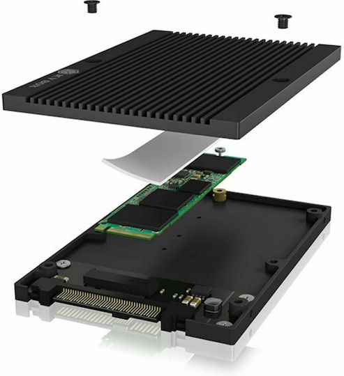 Icy Box Case for Hard Drive 2.5" SATA III / SAS / PCI Express with Connection U.2