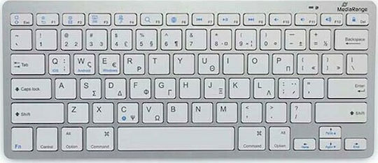 MediaRange MROS133-GR Fără fir Bluetooth Tastatură cu touchpad Greacă Argintiu