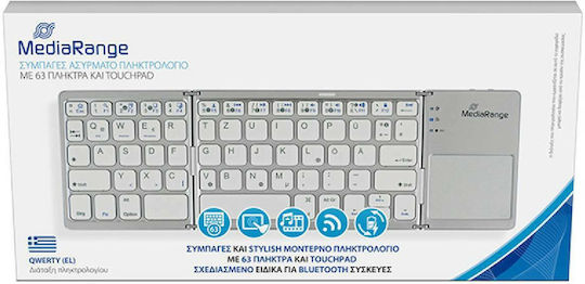 MediaRange MROS133-GR Fără fir Bluetooth Tastatură cu touchpad Greacă Argintiu