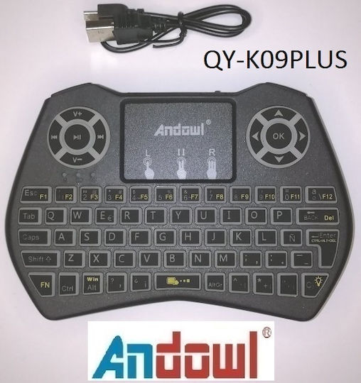Andowl QY-K09PLUS Kabellos Tastatur mit Touchpad Englisch US