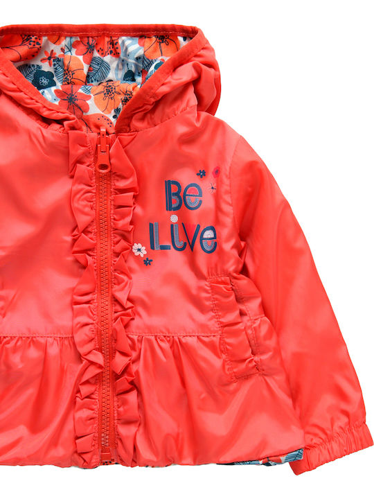 Kids' Casual Jacket Short Windproof Double Sided with Hood Orange