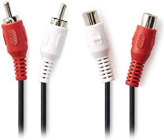 Nedis 2x Cable RCA male - 2x RCA female 2m (CAGP24205BK20)