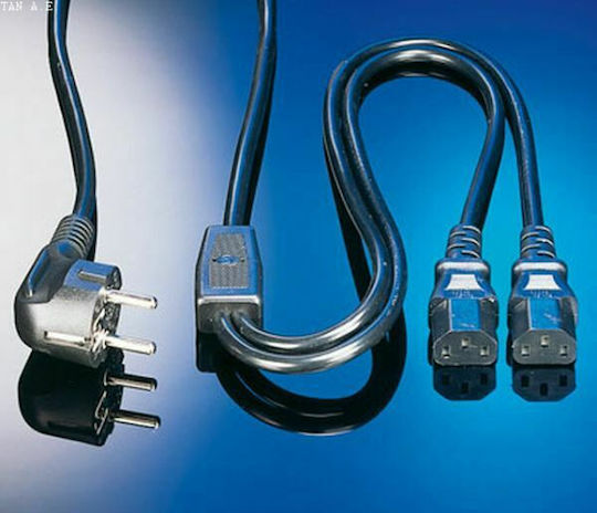 Roline Schuko - IEC C13 Cable 2m Μαύρο 19.99.1022