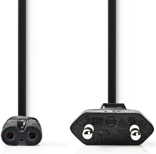 Nedis Euro - IEC C7 Cable 2m Μαύρο CEGT11040BK20