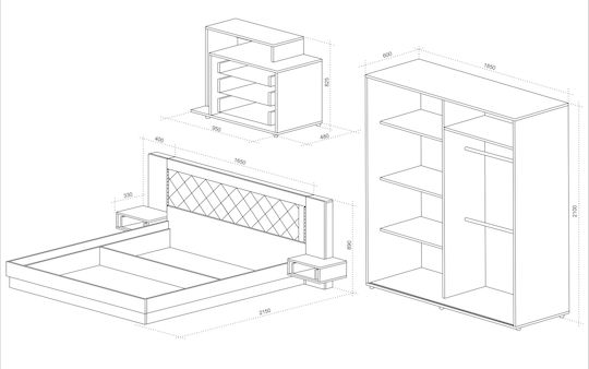 Set de Dormitor Regal 160x200buc 5buc